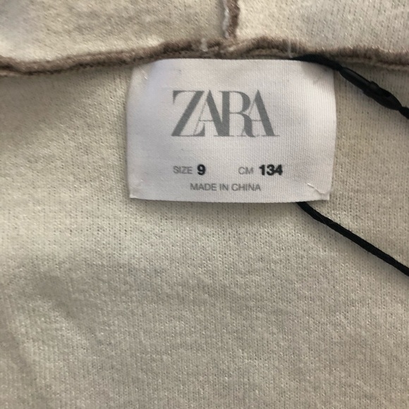 Zara girls 9 super soft cardigan tan/beige worn once - Picture 3 of 3